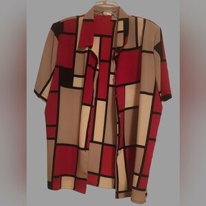 Geometric Patterned Short Sleeve Shirt